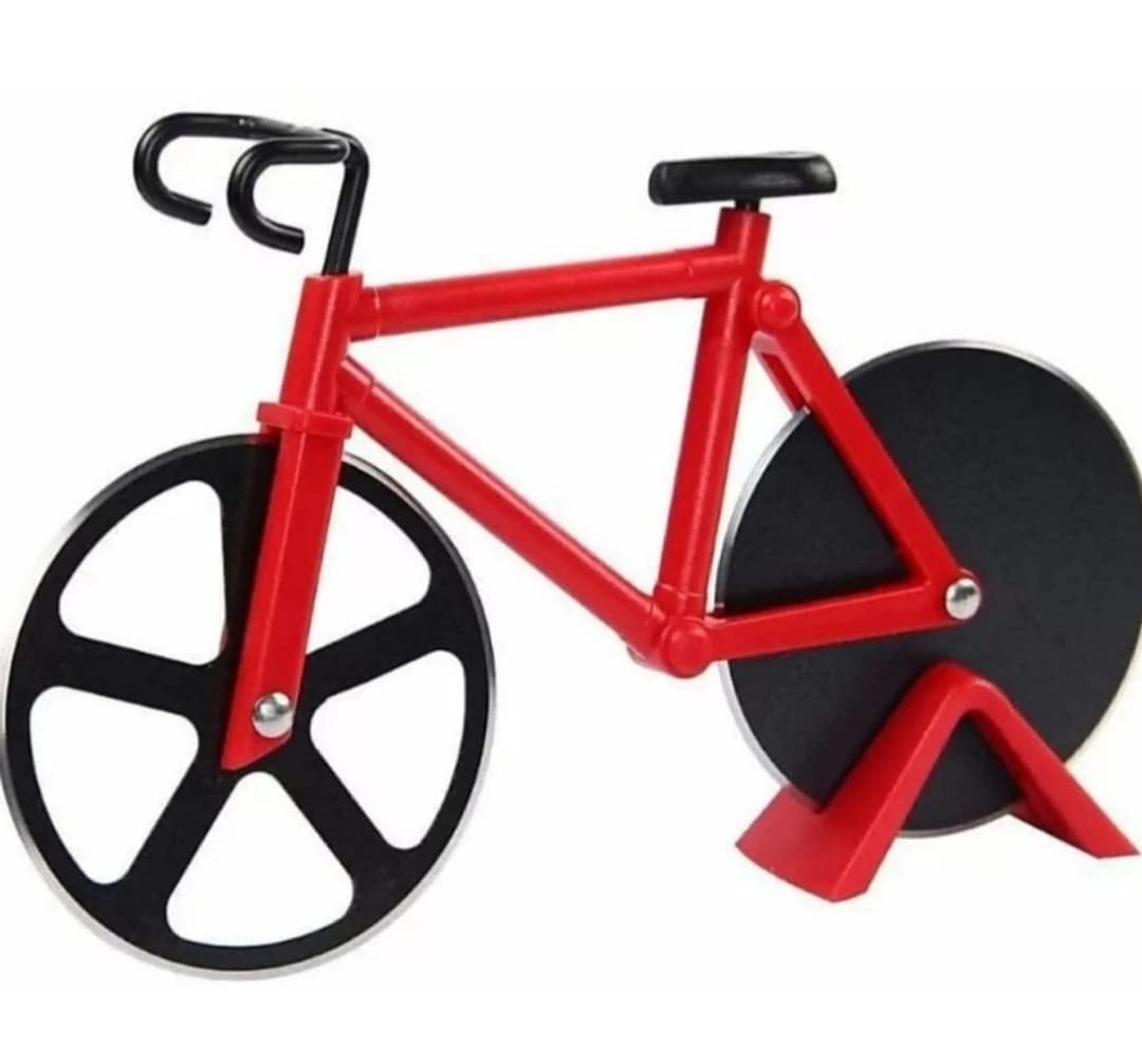 Pizza Cutter for Kitchen Bicycle Shape Non-Stick Pastry Cake Sandwich Burger Slicer Kitchen Accessories Item (Assorted Color)