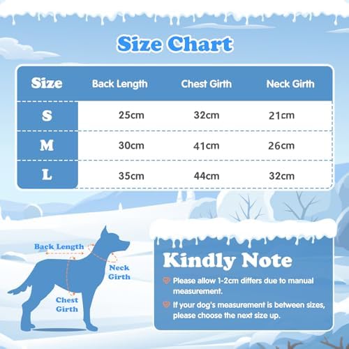 Nobleza Dog Jumper, Soft Warm dog jumpers small, Turtleneck Elasticity Comfortable Puppy Sweater Coat, Winter Dogs Clothes Outfits for Puppy, Kitten, Chihuahua, Yorkie, S Grey, L25cm