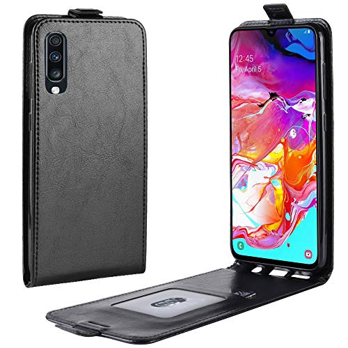 XMTON Samsung Galaxy A70,SM-A705F 6.7 Funda,Suave PU Cuero Carcasa Flip Case con Cierre Magnético y Ranuras de Tarjeta Protectora Cover para Samsung Galaxy A70,SM-A705F Smartphone (Negro)