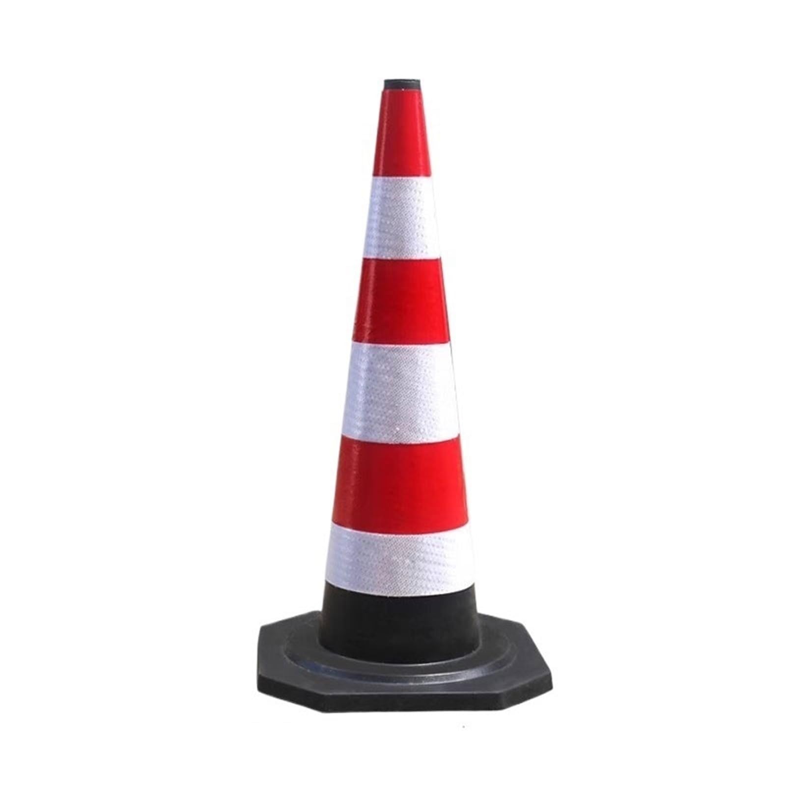 Cône de signalisation portable, résistant, Lot de 5 cônes de signalisation routière avec collerette réfléchissante et base lestée, 45 x 45 x 90 cm