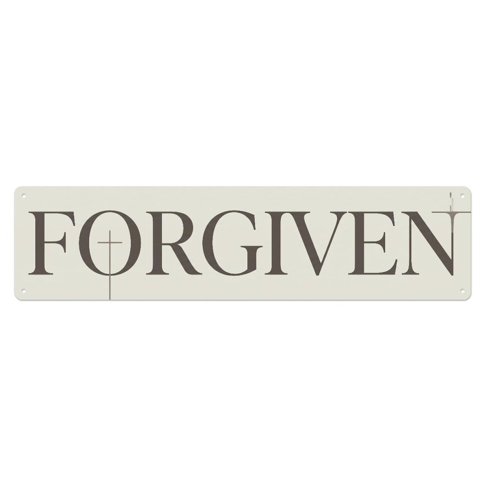 Fyrn Style Forgiven Mercy Positive Quote Metal Tin Sign