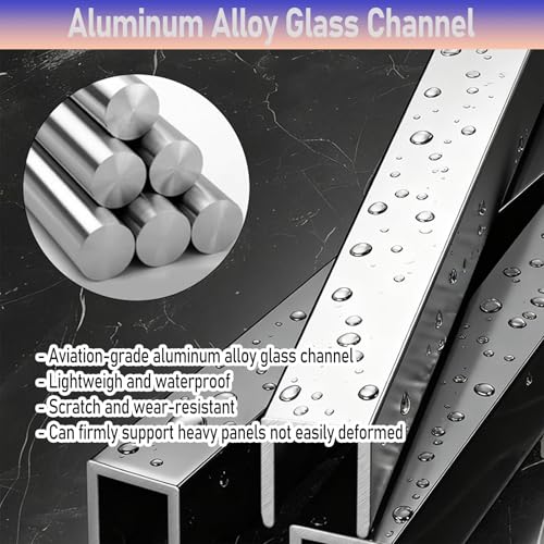 Profilé en U douche encastré minimaliste finition alu silver