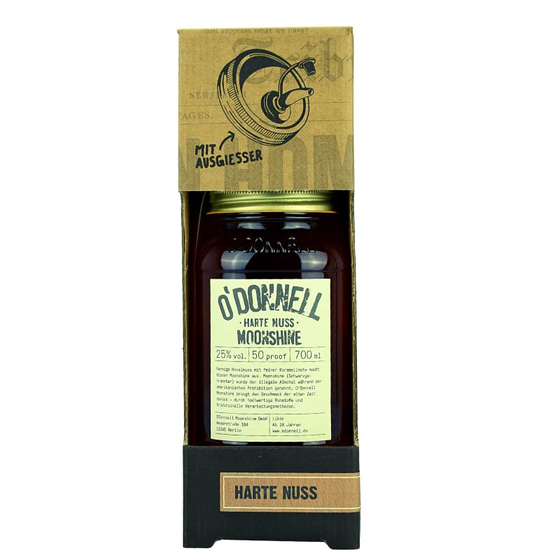 O'Donnell Moonshine Kombiset"Harte Nuss" Likör (700 ml) I Natürliche Zutaten I Premium Schnaps I 25% Vol. Alkohol