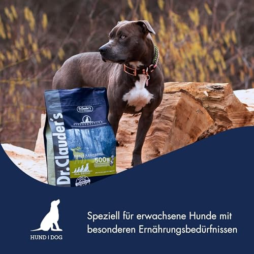 DR.CLAUDER'S - Hyposensitive | Trockenfutter mit Singleprotein für Sensible, ausgewachsene Hunde. Getreide- und glutenfreies Alleinfuttermittel im Beutel | 3,5kg Hirsch&Kartoffel