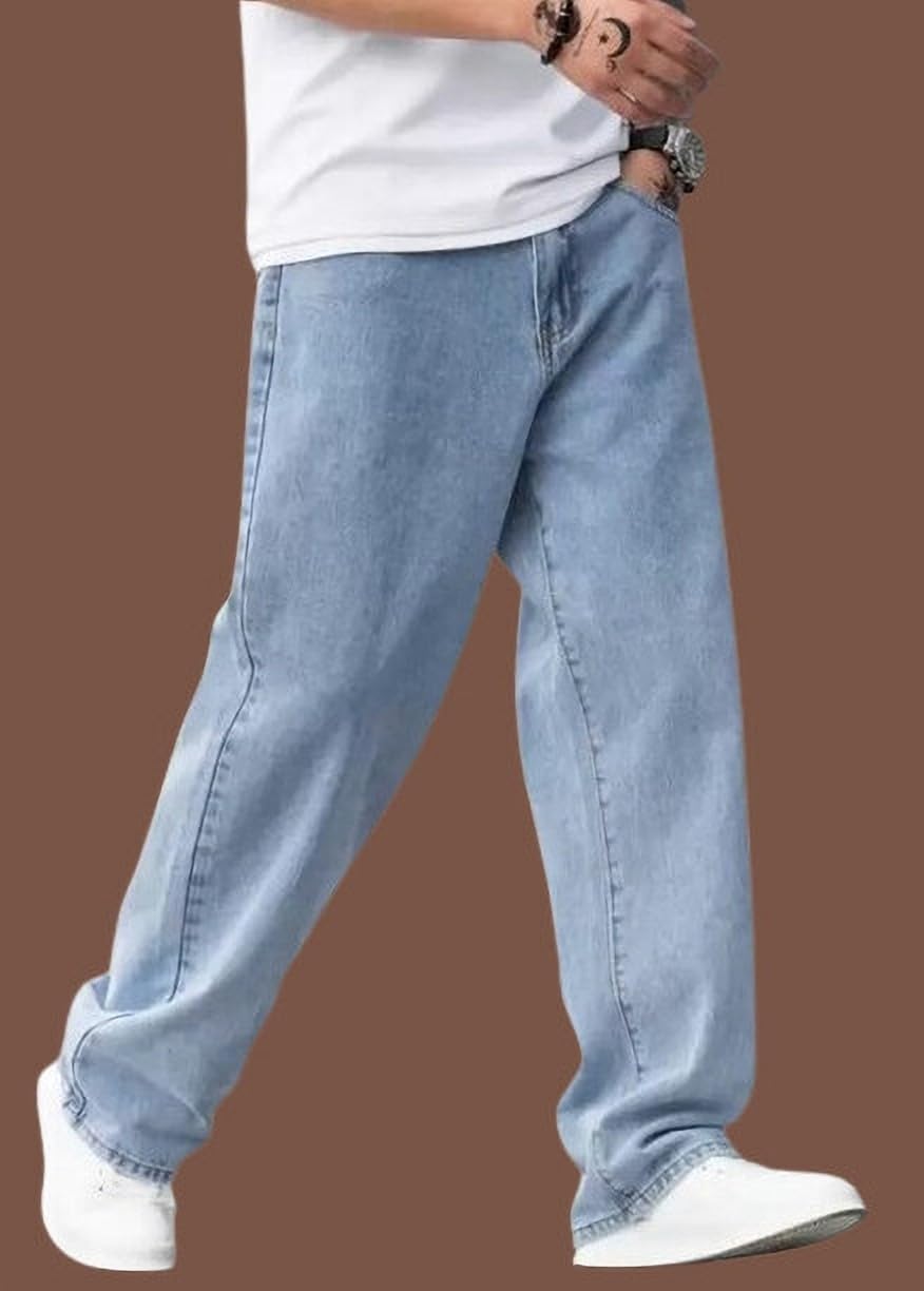 daime Mens Ice Blue Baggy Jeans (DYM-115)-picture-13