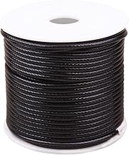 1.5 mm Waxed Cord Cord Leather Cord Braided Necklace Cord Black Braided Waxed Thread Wax Cord Cord Necklace Cord for Pendant 20 m