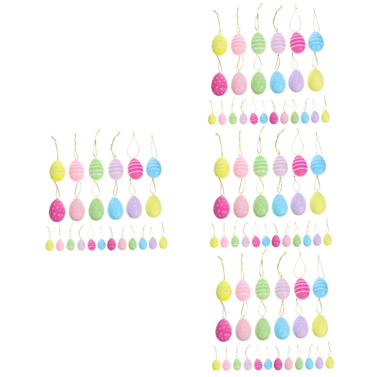 Alipis 96stücke Ostern Eier Dekorationen Hängende Kunststoff-Ostereier Im Gemischten Stil Für Ostern-feiern Baum-Dekoration Und Festlichkeiten Für Zuhause Und Veranstaltungen