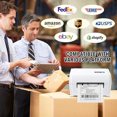 Image of NUCOUN Bluetooth Shipping Label Printer, Thermal Printers 4x6 for Small Business, Label Maker for Ebay, Amazon, Shopify, Etsy, USPS,UPS