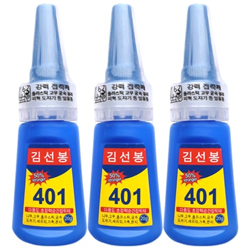 Colle 401 3 pièces Super colle polyvalente adhésif instantané haute résistance séchage rapide et faible blanchiment a