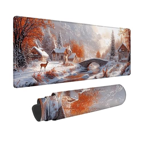 Tapis de souris XXL 80x40cm blanc imperméable et antidérapant pour PC hjw2601FZ