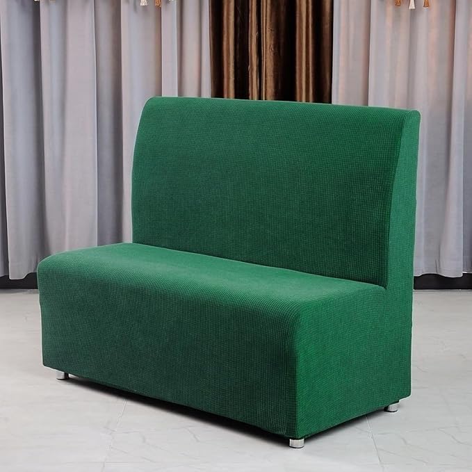 Funda Elástica para Sofá Cama Sin Brazos De 2 Plazas, Suave Y Antideslizante, Protector Desenfundable para Futón Y Sillón Sin Reposabrazos(Dark Green,Double-Sided Seat)