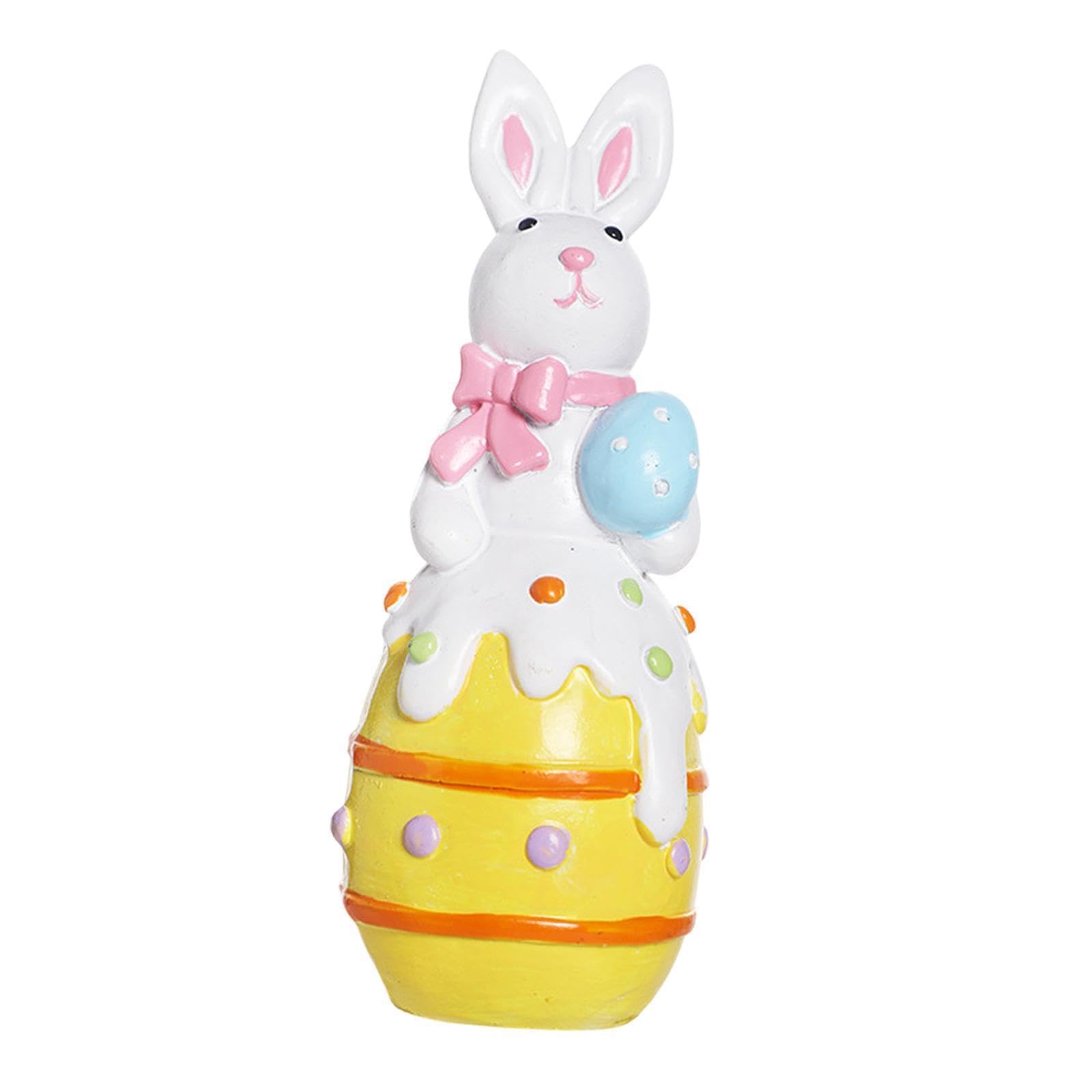 TWISAXC Nordic Style Amazing Easter Rabbit Figurines Cartoon Charming Bunny Funny Celebrate Festivities With Unique Easter Decorations And Eggs Ornament Party, Yellow, 4.5x4.5x12cm