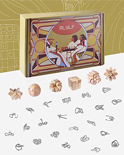 Rlylf Rlylf 30Pcs Brain Teaser Puzzles For Puzzle Games Educational Toys Mind Puzzles Wooden And Metal Puzzles 3D Puzzles Unlock Interlock Iq Puzzles Box thumb #1