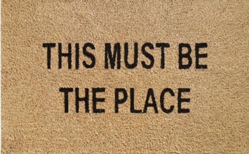 Image of Cost Wise Natural Coir 60cm x 40cm heavy duty doormats with rubber base with humorous message (must be the place)