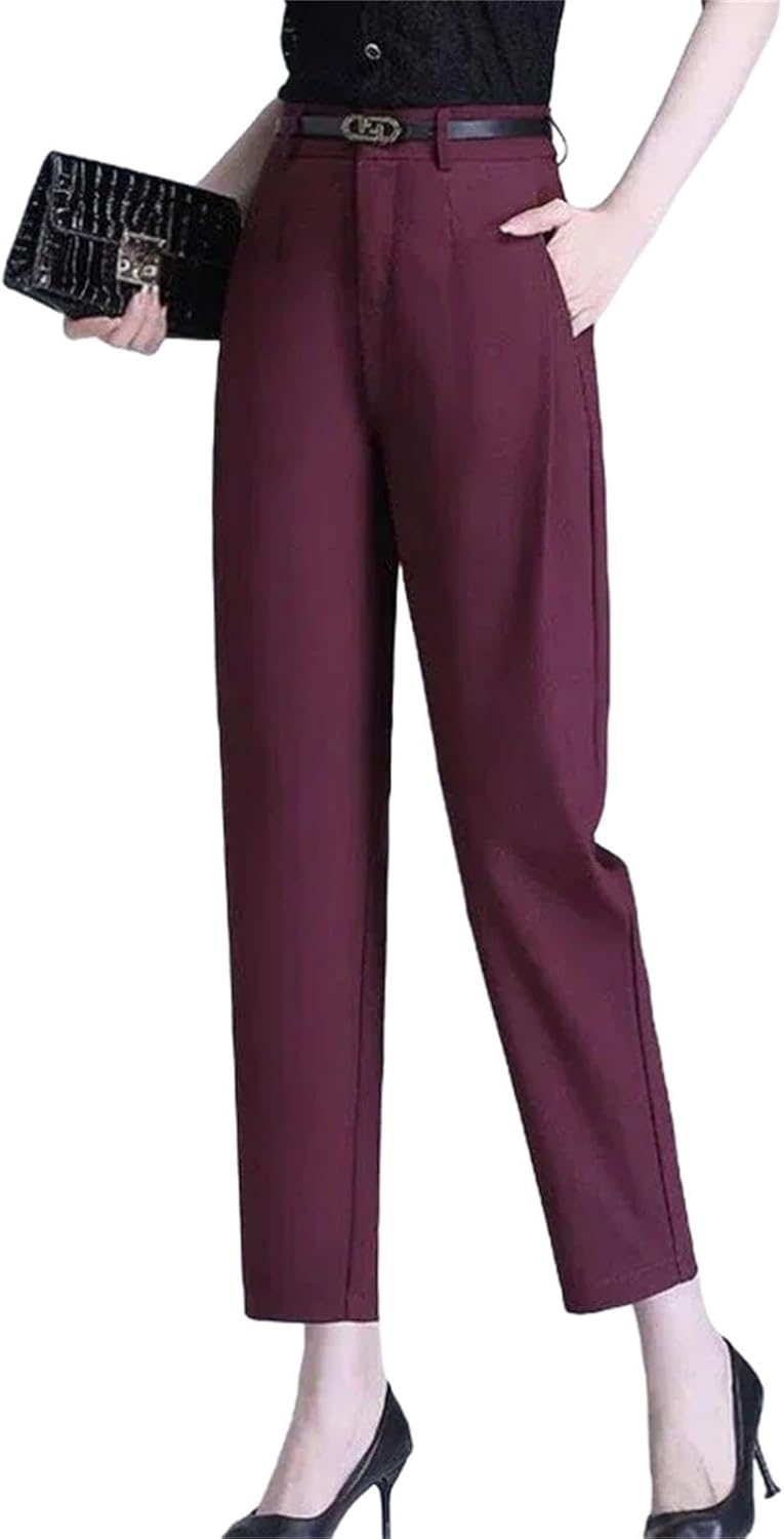 Spring Women's Clothing Solid Color Button Zipper High Waist Pockets Trousers Trouser Suits Straight Pants