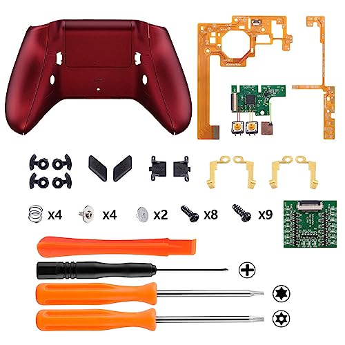 Image of eXtremeRate Scarlet Red Lofty Programable Remap & Trigger Stop Kit, Upgrade Boards & Redesigned Back Shell & Side Rails & Back Buttons & Trigger Lock for Xbox One S /X Controller Model 1708