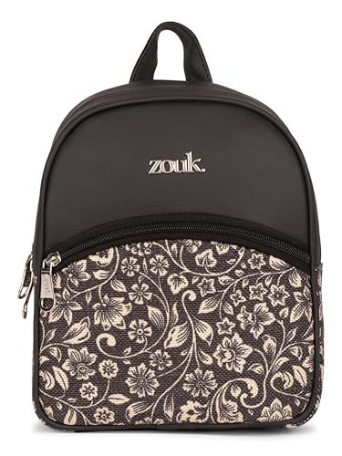 Image of ZOUK Dalila Mini Daypack | Stylish Small Backpack for Women | Compact | Bag for Girls | Daily College Use | Travel Day Pack | Vegan Leather | Handcrafted | Water-Resistant