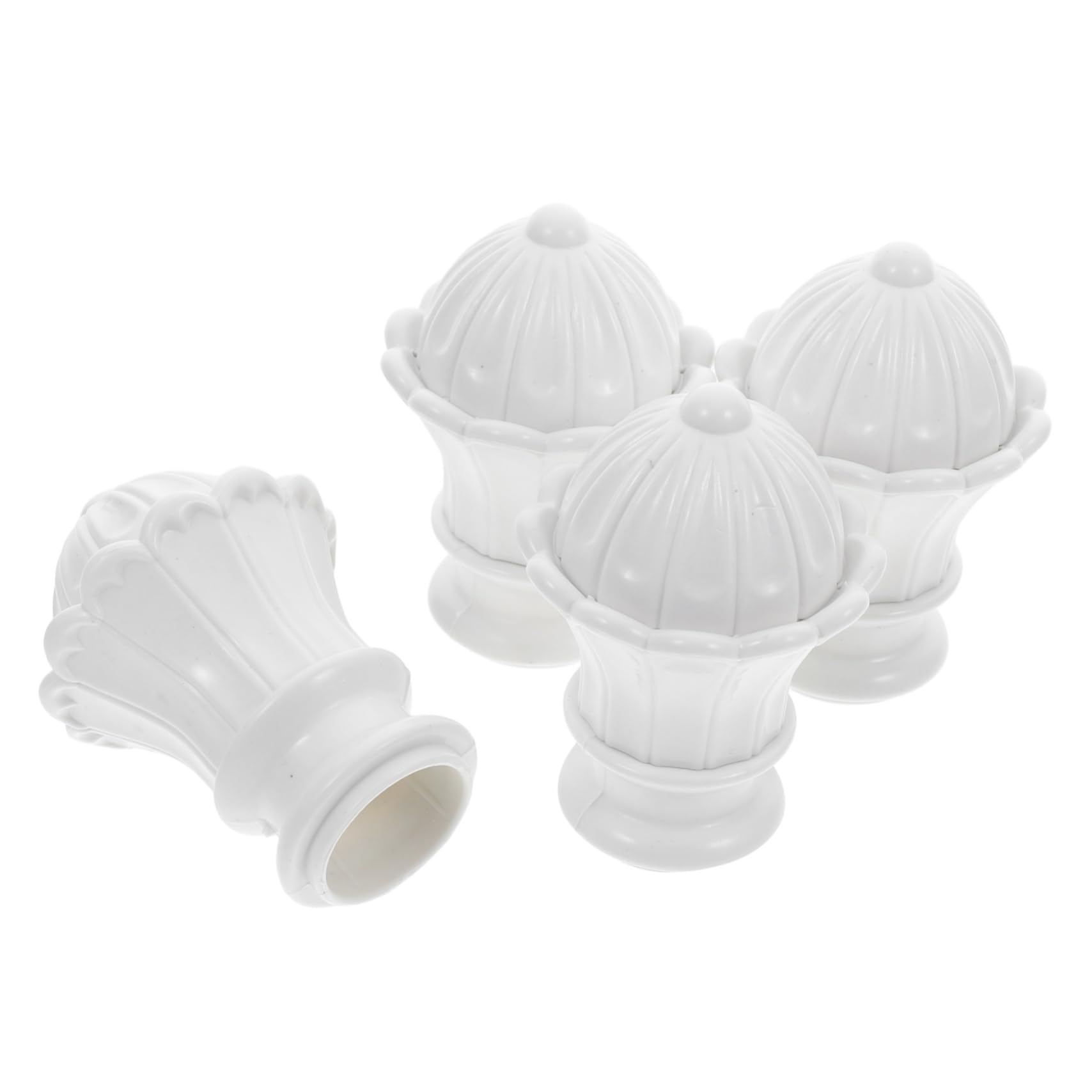Levemolo Farmhouse Style Curtain Rod Cap 4pcs Plastic Curtain Rod End Stops Decorative Window Finials Easy to Install Suitable for