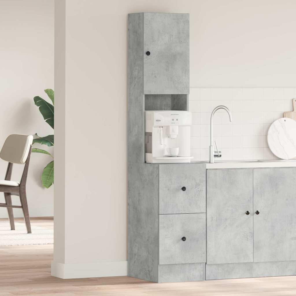 vidaXL Armoire de Cuisine Gris 35 x 50 x 180 cm Bois d'ingénierie, Armoire de Cuisine Moderne, Rangement rectangulaire, Bois Composite résistant, étagères Pratiques, Meuble Facile à Monter