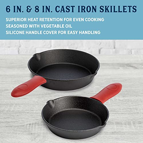 Country Living PreSeasoned Cast Iron Skillet, Oven Safe Frying Pans