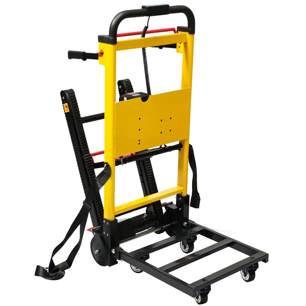 Carrello elettrico per scale a mano, carrello pieghevole su ruote, cingolato per un facile trasporto, supporta 200 kg, perfetto per scale e carichi pesanti