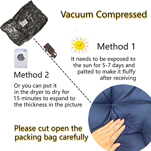 Atiasrama Waterproof Rocking Chair Cushion Indoor/Outdoor 43.3×19.7In-All Weather High Back Chair&Patio Cushions With Ties,Overstuffed Yard Furniture Chair Pad Replacement #TOP5