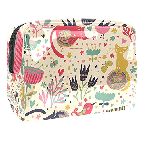 Trousse de maquillage motif plantes pour vos voyages et week-ends