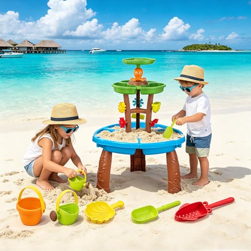 Hogaruly Water Table Toys for Kids Aged 3 4 5 6 7 8 Kids Water Tables with Fishing Game Set, Outdoor Activity Playset Sensory Play Table with Beach Toys Accessories Birthday Gifts for Toddlers by Hogaruly - Image 4