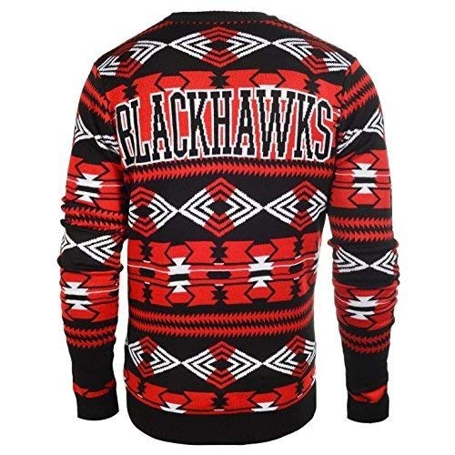 Chicago Blackhawks 2015 Aztec Print Ugly Crew Neck Sweater (Medium)