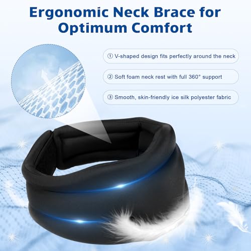 Starvortex Nackenstütze für Nackenschmerzen, 360° Halskrause mit Rundum Unterstützung, Atmungsaktive Schaumstoff Neck Support, Verstellbare Nackenbandage, Neck Brace für Schlaf Schmerzen und Druck