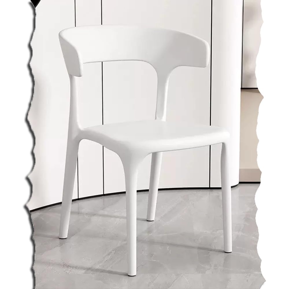 STUIJKVSZ Plastic Chairs Outdoor Patio Chairs Stackable Dining Chairs Restaurant Stack Chair Armless Bar for Backyard Lawn Bistro Deck- Colorful (Color : White)
