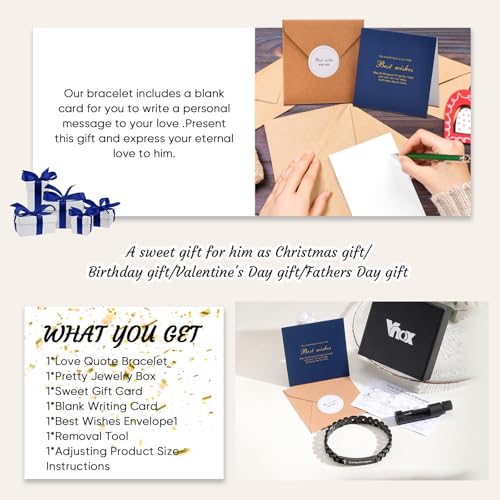 Pulsera inspiradora de la fe cristiana Vnox ajustable con mensaje de motivación 7