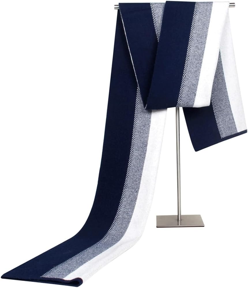 European and knitted men's scarf, business and leisure striped imitation cashmere