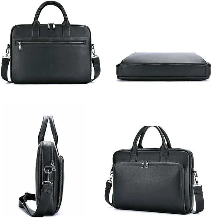 Men's Briefcase Genuine Leather Business Casual Handbag Large Capacity Laptop Bag