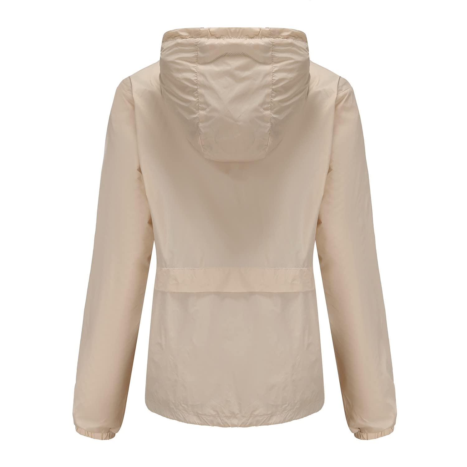 Mujeres Sólido Manga Larga Bolsillo Outwear Suelto Impermeable Malla Forro Empalme Cortavientos Abrigo Abrigos Chaqueta Fina Mujer Chubasquero Ultraligera Traje De Lluvia Con Capucha