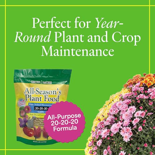 Image of Grow More All-Season's Plant Food (20-20-20 Fertilizer) - 5lbs of All Purpose Fertilizer - Water Soluble Food for Houseplants & Outdoor Plants with Chelated Micronutrients
