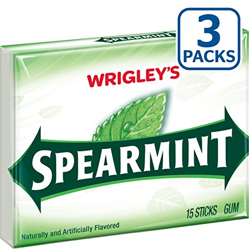 Spearmint Wrigley's Gum (3 Pack of 15 Stick Pack), 45 Count - image 2