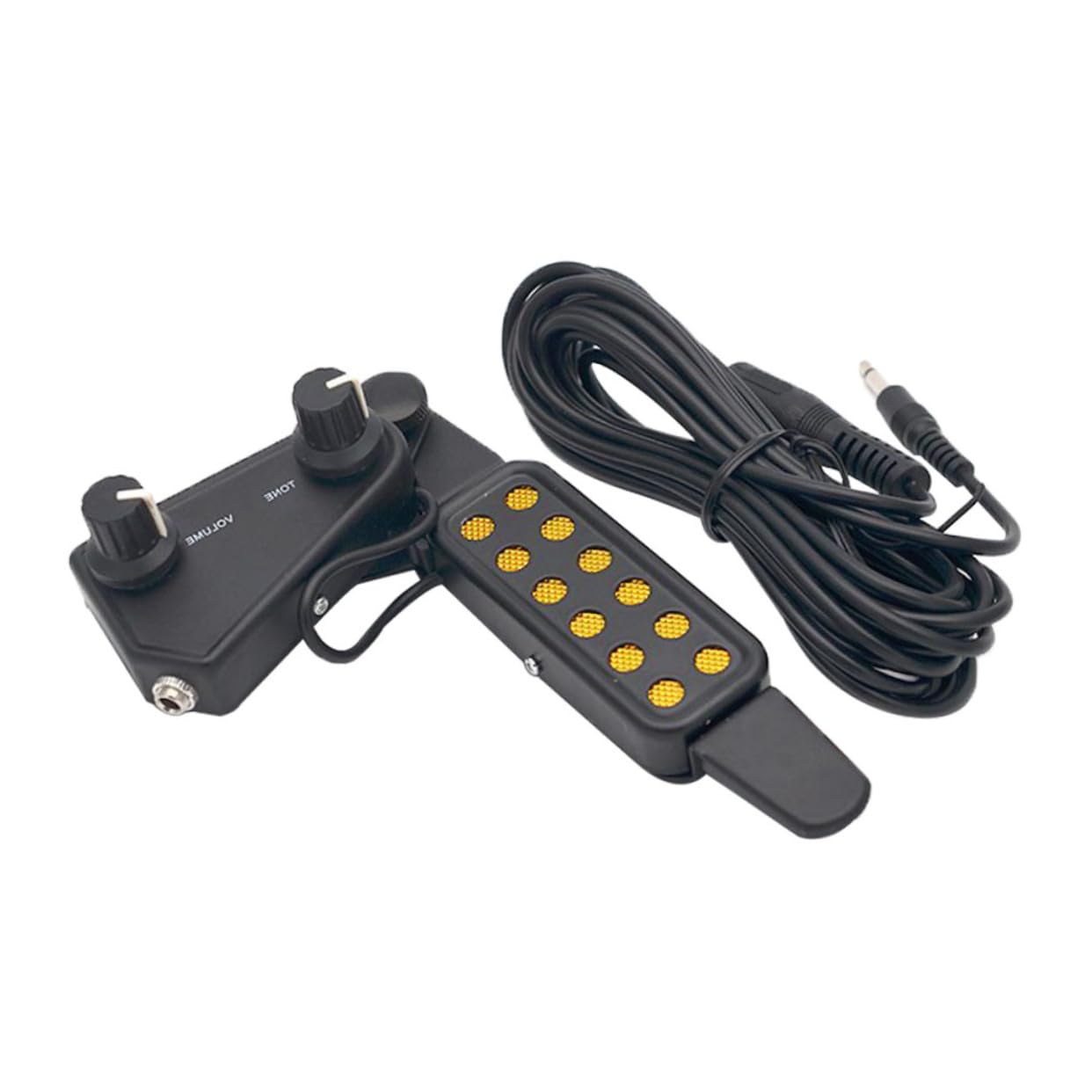 Yardwe 1 Set Portable Acoustic Guitar Pickup Transducer with Volume Tone Control Multi Function Sound Capture Device for Acoustic Guitars No Damage Installation Durable Design