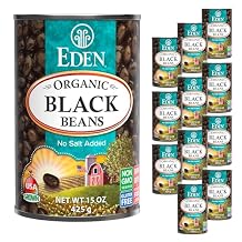 Eden Organic Black Beans, 15 oz Can 12-Pack Case , No Salt Added, Non-GMO, U.S Grown, Heat and Serve, Macrobiotic, Turtle Beans, Frijol Negro, Caviar Criollo
