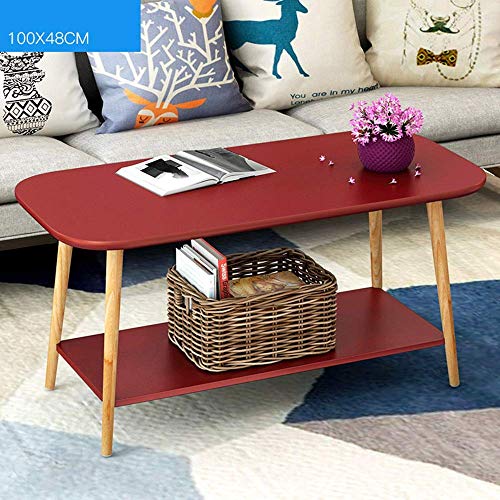 YueQiSong Nordic Solid Wood Double Side Table Modern Minimalist Small