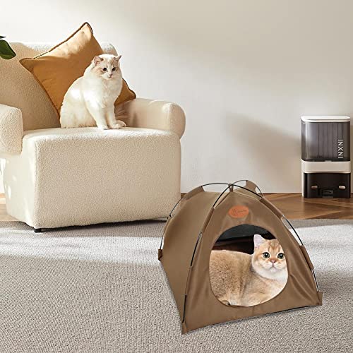 Cama Tenda para Gatos | Dobrável Dogs Teepee House | Casa para animais de estimação com almofada rem
