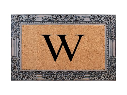 A1 Home Collections RC186-BR-Monogrammed A1HC Rubber and Coir Alba 24