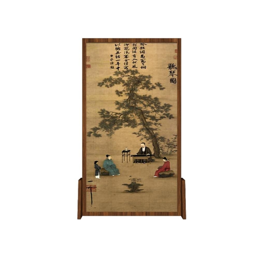 Privacy Screen Creative Chinese Zen Screen Partition, Living Room Movable Screen, Tea Room Background Decoration Floor Screen Room Divider