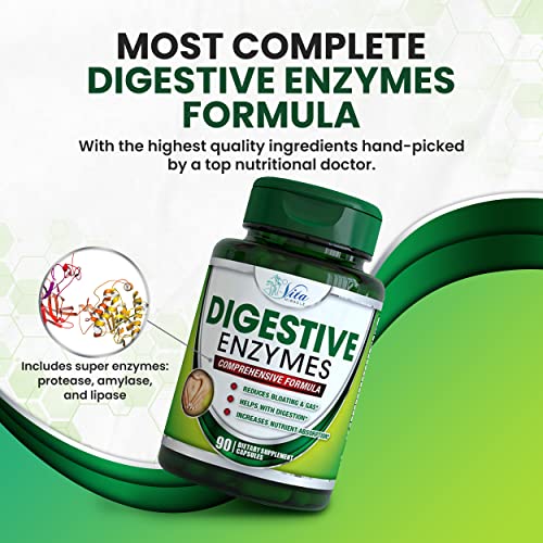 Digestive Enzymes With Probiotics And Prebiotics - Enzymes For Digestion Supplement Lipase Enzyme Amylase Lactase Protease Super Enzymes For Women & Men Help Defend Gas Bloating Abdominal Discomfort #TOP5