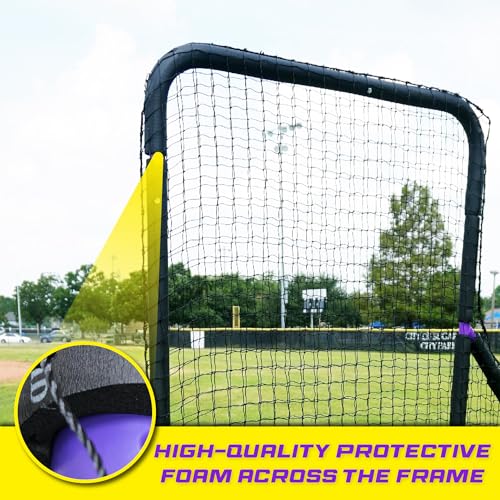 image for Salelo Heavy Duty 7x7 ft L Screen Portable Pitching Net with Allen Key