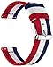 Produktbild Nylon Quick Release Ersatz Uhrenarmband kompatibel mit Fitbit Versa, Uhrenband für Damen und Herren | Mehrere Farben (Blau Weiß Rot)