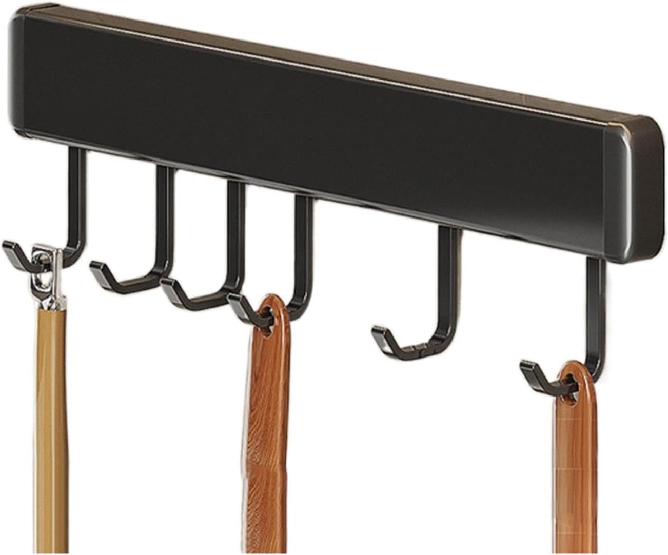 Wall Mounted Coat Rack Folding Coat Hanger Hook 2 Ways Installation Wall Hooks Coat Clothes Holder for Bathroom Kitchen Bedroom Hallway Black White Rack for Wall (Black 30cm)