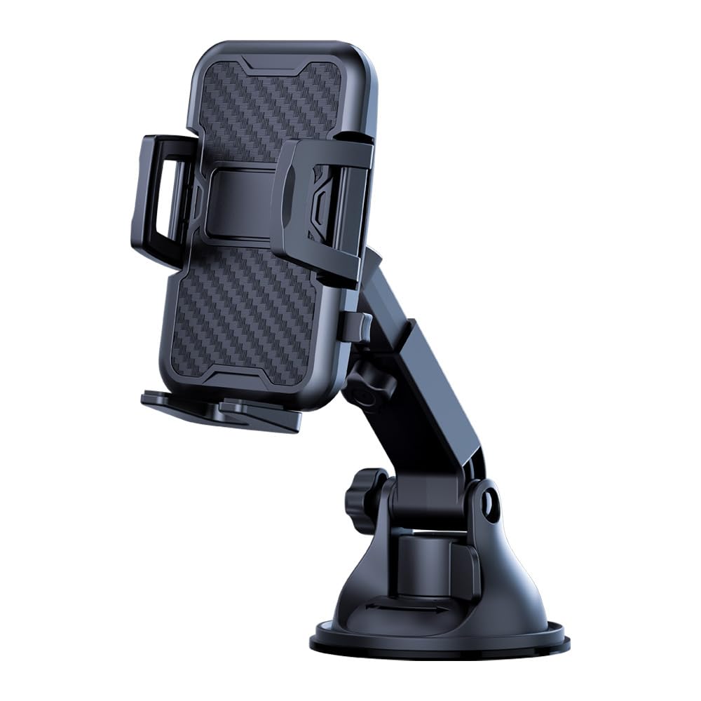 NIKTVEZ Car Phone Holder, for Peugeot E-3008 2024 Strong Suction Adjustable Car Mount, 360° Rotation & Extendable Arm for Dashboard & Windscreen,B
