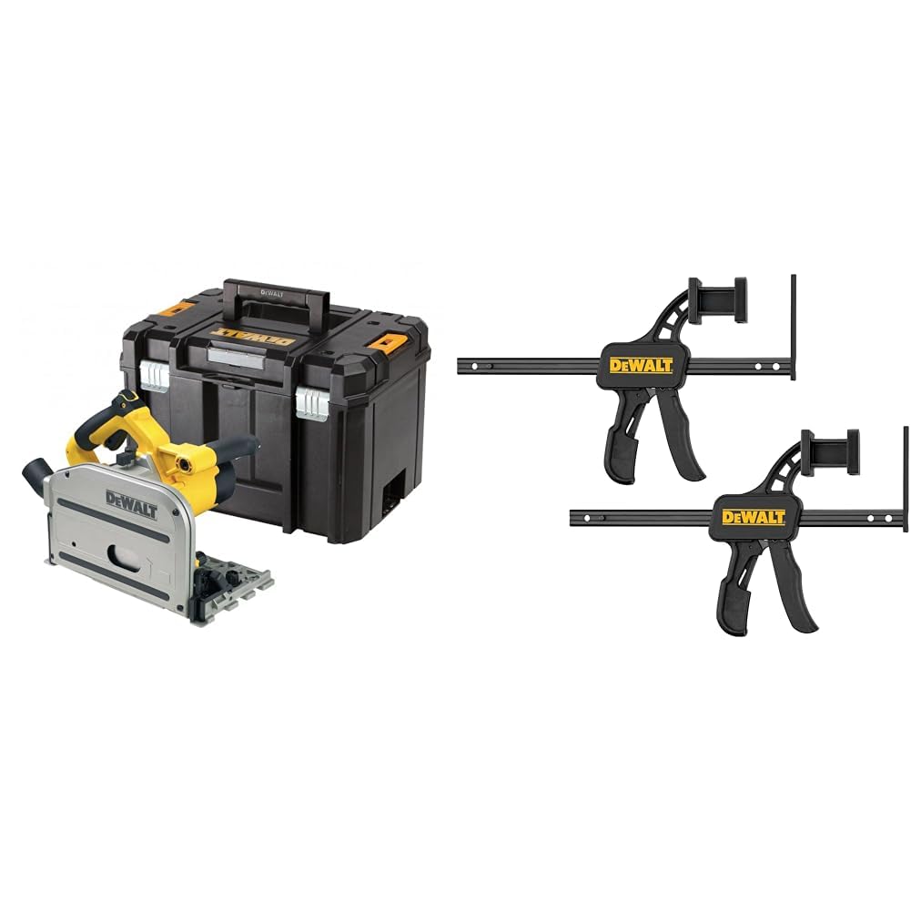 Scie plongeante Dewalt DWS520KT 1300w et serre-joints pour rail DWS5026-XJ