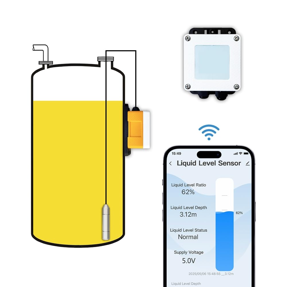 ME202W 5m Capteur de Niveau Du Réservoir D'Eau TUYA TECTIVEMENT RÉLÉVOIRE WIFI METTERIE METTRE AUTRE PROGLE EU PROGE EU
